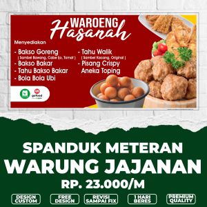 Spanduk warung jajanan / banner warung jajanan rakyat / banner spanduk meteran custom termurah