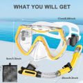 Snorkeling Gear for Adults,Snorkel Mask Dry Top Snorkel Set Panoramic View Snorkel Gear Anti-Fog Scuba Diving Mask for Lap Swimming Snorkeling Diving Scuba Training Travel Snorkel Kit. 