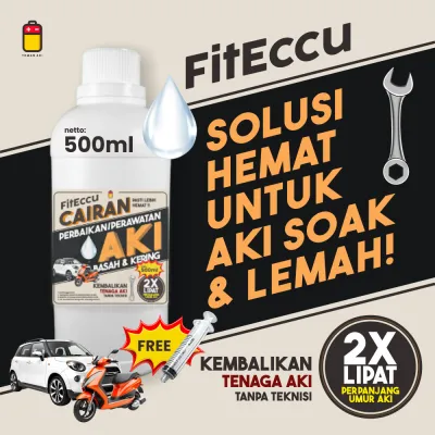Vitamin aki untuk Perbaikan dan Perawatan Aki basah & kering motor-mobill FitEccu 500ml
