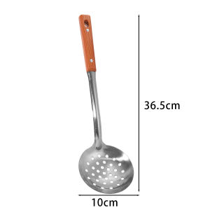 YESPERY Stainless Steel Long Handle Spatula Spoon Colander Imitation Wood Grain Kitchenware Kitchen Cooking Spatula Thickened