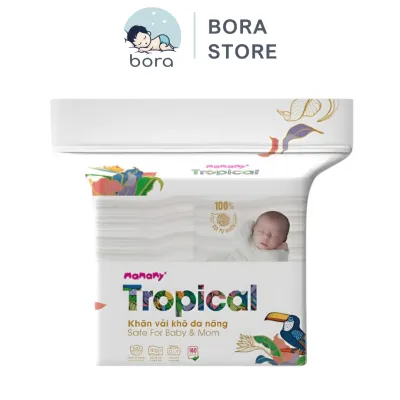Khăn vải khô đa năng Tropical 160 tờ khăn khô mamamy tropical cao cấp