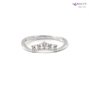 MEILYN Cincin Wanita Mata Baris Perhiasan Motif Crown Biji Lada Lapis Emas 18K 0222230475