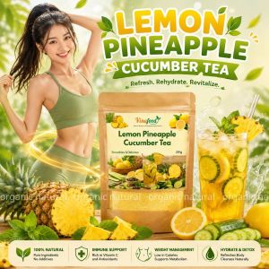 LEMON PINEAPPLE CUCUMBER TEA Refreshing Fruit Tea Healthy Drink Low Calorie Daily Detox Drink Weight 100g/250g/500g