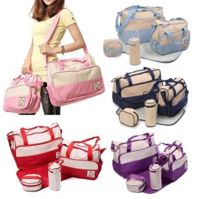 5-in-1 Maternity Diaper Bag Set Multi-Functional Baby Organizer Bag with Accessories