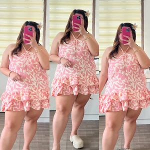 Women’s Plus Size Mini Ruffle Dress | Loose Comfortable Fashion Clothing | Up to 5XL Casual Korean Style Summer Outfit
