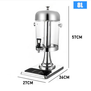 8/16L Juice Machine With Faucet Juice Stainless Steel Beverage Machine Transparent Cold Drink Hot Drink Container With Ice Chamber Large Kitchen Capacity Water Storage Bucket Insulated Bucket Party Self-Service Water Dispenser