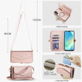 Card Case For Samsung A55 With diagonal strap lanyard Coin Purse Case Flip Cover With Card Holder Mobile Phone Shell With Rope Cards Slot Cases Casing For Samsung Galaxy A12 A13 A14 A15 A16 A52 A53 A54 A55 A35 A36 A52S With Wallet Bag. 