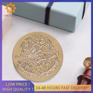 หัวตราประทับแบบมีศิลปะทรงกลมสลักลายนูนอเนกประสงค์สินค้ามาใหม่ซองจดหมายอุปกรณ์งานประดิษฐ์ซีลขี้ผึ้งประดับหัวแสตมป์ตกแต่งสำหรับทำสมุดภาพ