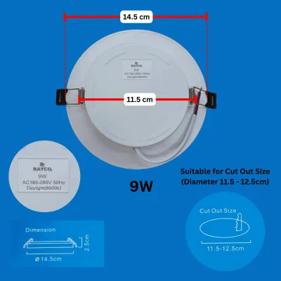 Rayco Round LED Downlight (Daylight 6500K)