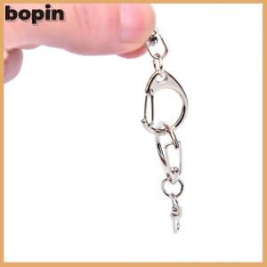 Bopin 10 chiếc móc khóa bạc bóng tự làm móc khóa vòng tách vòng móc khóa ngắn