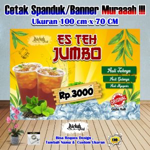 Spanduk Banner Es Teh jumbo ukuran 100 cm x 70 cm