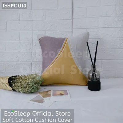 ECOSLEEP Square Throw Pillow Case Sofa Pillow Case Sofa Pillow Cover Sarung Bantal Sofa Zip Kusyen Home Deco Linen Soft
