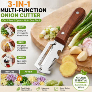 Stainless Steel Onion Cutter Multi Function Vegetable Slicer Easy to Use and Durable Kitchen Tool