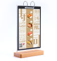 loose leaf advertising Restaurant Bar menu stand menu holder menu clip cafe bar Table PEECH Wood PVC  menu stand menu hThe Paging Table Card The Loose-Leaf Display StandDesktop Standee a5Display Card Table Stand on   Restaurant menu display. 