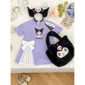 1-6Years Baby Girl Cotton Dress Korean Kids Girls T-Shirt Kuromi Hello Kitty Melody Party Dress Baju Baby Girl Princess Clothes Baju Gaun Budak Perempuan Children Girl Top Cotton Shirt 小女孩儿童公主裙库洛米衣服