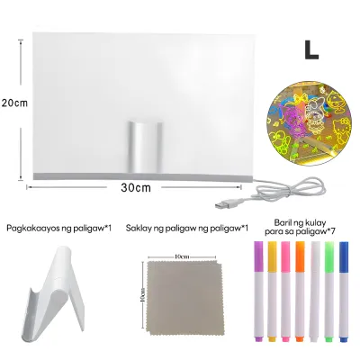 Lakoe Childrens Luminous Drawing Board Acrylic Fluorescent Board Erasable Kids 3 Years Old DIY