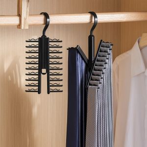 20 Row Belt Storage Rack Mens Tie Adjustable Tie Hanger Rack Closet Holder Household Organizer Racks Clothing Wardrobe Storage