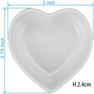 DAFIFY Heart Soy Sauce Dish -White Dipping Sauce Dish - Ceramic Dipping Sauce Bowls Dishes for Ketchup Soy or Seasoning and Best Kitchen Household Cooking Gifts - 12 Packs