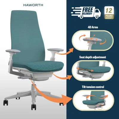 Fern High Performance Ergonomic Office Chair - Haworth (Free Delivery + Free Chair Assembly) Delivery Within 1 Week