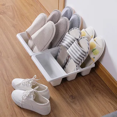 Upright Shoe Storage Box Plastic Shoe Cabinet Organizer Vertical Economy Slippers Rack Household Hotel Shoes Holder