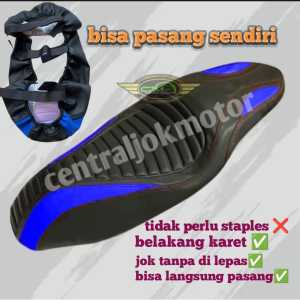SARUNG JOK MOTOR KARET/PEREKAT #vario#scoopy#pcx#nmax#aerox model CAF SLIM tinggal  pasang tanpa di staples