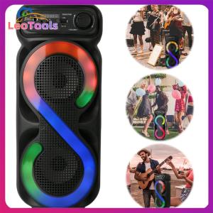 【Quick Delivery】Bluetooth-Compatible Speaker Karaoke Speaker with RGB Light Outdoor Speaker Remote Control Wireless Speaker for Karaoke【After Sales Guarantee】