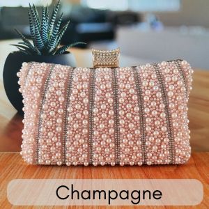 Tas Pesta Kondangan Import Wanita Premium Clutch Mewah Elegan Mutiara Pengantin Wisuda Mewah 28640-2