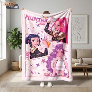 UNDATA Comfortable K-Pop Demon Hunters Flannel Blanket Soft Multiple Sizes Nap Blanket High Quality Machine Washable Warm Blankets Home，Office