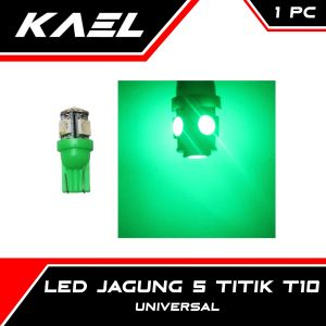 LED Jagung Titik T10 Universal Lampu Diam Senja Sein Sen Riting Ritting Colok Tancap 5 Mata 4 Sisi Kota KM Mundur Speedometer Motor Mobil Kabin 5050 SMD Ice Blue Kuning Merah Putih Pink Hijau Biru KAEL