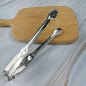 Stainless Steel Ice Cube Clips Round Head Sugar Food BBQ Pastry Tongs Kitchen Cooking Serving Clamp Bar Barware