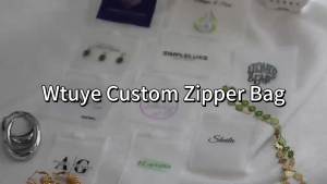 Wtuye Personalized Matt Frosted Slider Zip Jewelry BagsCustomized Resealable Jewelry Storage Bags With Your LogoCustom Jewelry Bags for Necklaces Earrings Rings (11 * 11cm / 4.33 * 4.33inch)