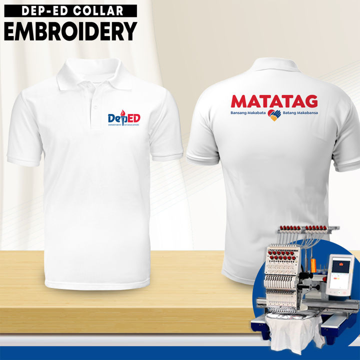 Transfer it Embroidery Polo Shirt DepEd Logo Matatag Uniform High ...