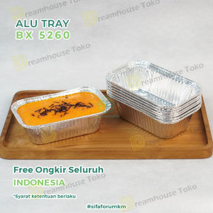 Alumunium Foil Tray Cup BX 5260 Lasagna Macaroni Schotel Klapertart Dimsum Mentai Spaghetti Brulee Roti Brownies Bolu Pie Pudding
