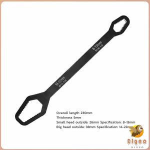 Digeo Universal Wrench Tool Double-Sided Heavy-Duty Multi-Functional Plum Wrench Double-Head Multi-Purpose 8-22mm