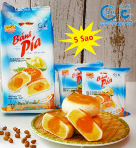 Bánh Pía Đậu Xanh Sầu Riêng 2 Trứng Tân Huê Viên - Túi 540g(4 Cái) - Đặc Sản Sóc Trăng