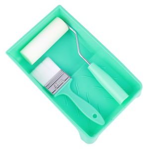 Painting Roller Kit Compact Short-handled Paint Roller Set with Tray & Paint Brush 4 Inch