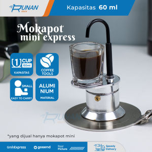 Mini Express Mokapot Alat Kopi Praktis Single Spout Moka Pot 1 cup - 60 ml