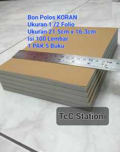 1 PAK 5 BUKU Bon Polos KORAN 1/2 Folio Isi 100 Lembar per buku Polos Nota Kosong Tanpa Cetakan