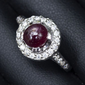 แหวนพลอยสตาร์ทับทิม ชมพูแดง 92.5% จากโมซัมบิกล