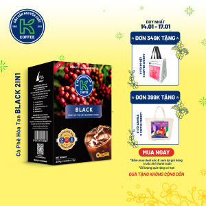 [COMBO 2] Cà Phê Đen Hòa Tan K Black 2in1 255g (Hộp 15 gói x 17g) - Thương Hiệu K COFFEE [COMBO 2]