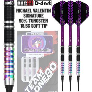 ONE80 SOFT TIP DARTS - 18.5G MICHAEL VALENTIN SIGNATURE 90% TUNGSTEN ORIGINAL ELECTRONIC DART (ARROW DART LEMBUT)