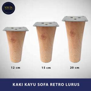 kaki sofa retro kayu lurus