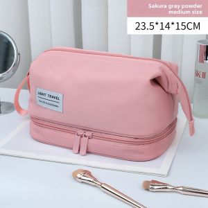 Mens Travel Toiletry Bag with Dry/Wet Separation - Portable Toiletry Organizer for Business Travel & Swimming