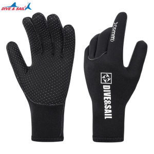 DIVE-SAIL 3mm/5mm SCR Swimming Diving Gloves Cold Proof Wear-resistant Sunscreen Snorkeling Surfig Spearfishing Hand Protection Equipment