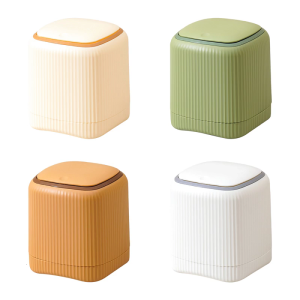 Ergonomic Shape Small Trash Can ABS PP Construction AntiSpill For Counter Desk Shelf