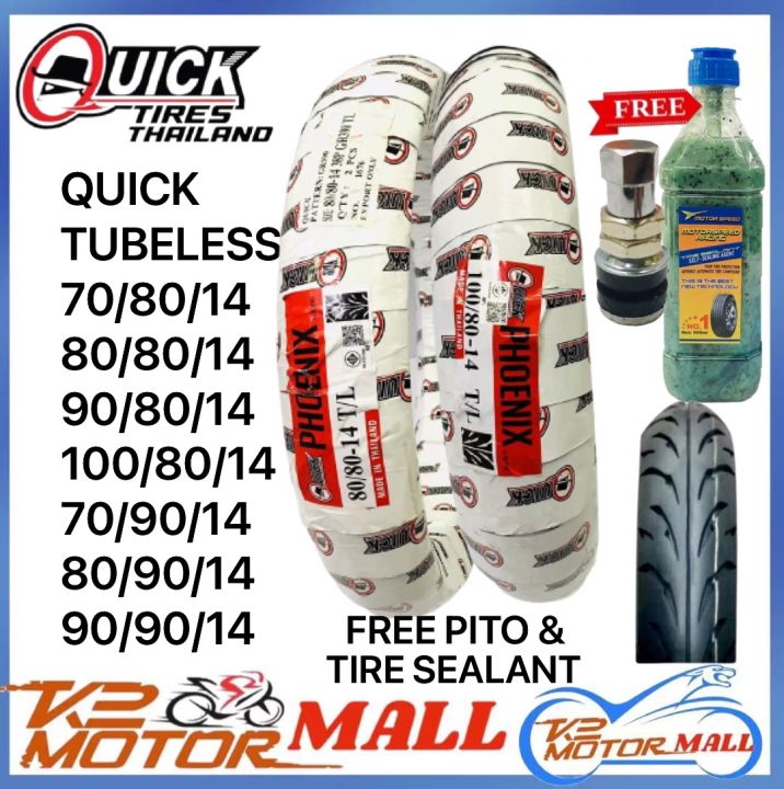 QUICK TIRE PHOENIX TUBELESS By 14 70/80/14 80/80/14 90/80/14 100/80/14 ...