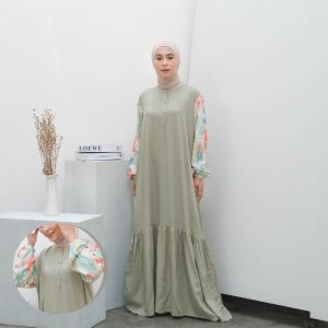 GAMIS WANITA DEWASA GREEN FORESTY - HOMEY DRESS WANITA BAHAN KATUN RAYON PREMIUM