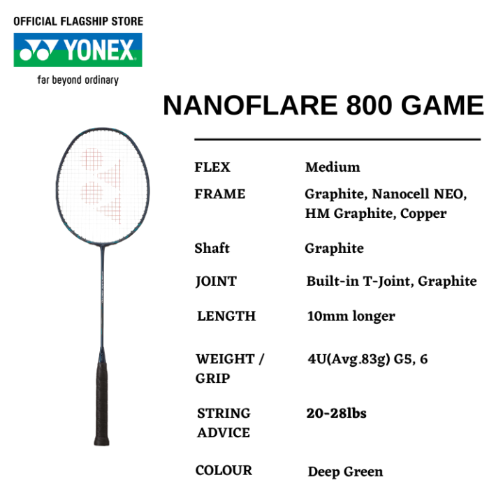 Yonex Nanoflare 800 GAME Unstrung Badminton Racquet Frame | Lazada