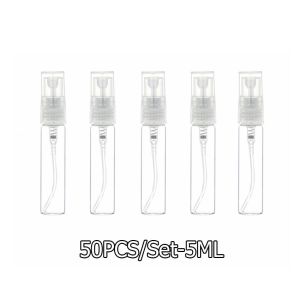 50PCS 3ml 5ml Portable Mini Refillable Small Sample Perfume Plastic Bottle Perfume Atomizer Pump Spray Empty Bottles