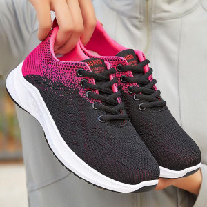 LAMALILI Korean Fashion Black and Pink Rubber Shoes White Sneakers for Women#8957